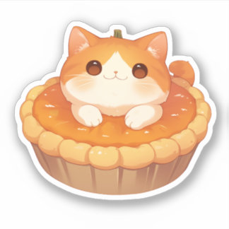Schattigee Cat and Pumpkin Pie Sticker