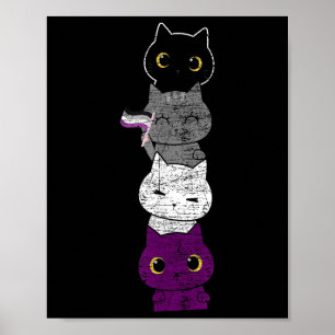 Schattigee Cat Animal Ace Pride Maand LGBTQIA Kwal Poster