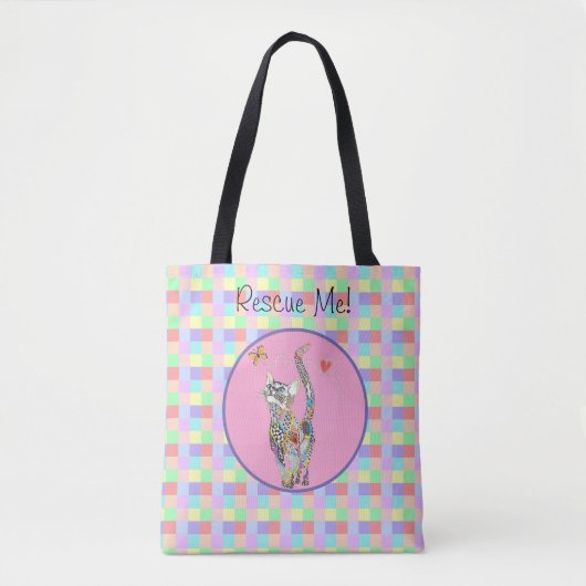 Schattigee Cat Animal Rescue en Pet Adoptie Canvas Tote Bag (Voorkant)