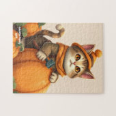 Schattigee Cat Autumn Pumpkin Collectie Legpuzzel (Horizontaal)
