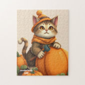 Schattigee Cat Autumn Pumpkin Collectie Legpuzzel (Verticaal)