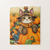 Schattigee Cat Autumn Pumpkin Collectie Legpuzzel (Verticaal)