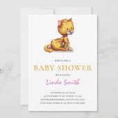 Schattigee Cat Baby shower Invitation Kaart (Voorkant)