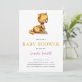 Schattigee Cat Baby shower Invitation Kaart (Staand voorkant)
