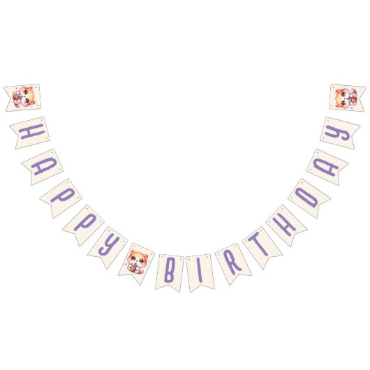 Schattigee Cat Boba Happy Birthday Vlaggetjes (Alle)