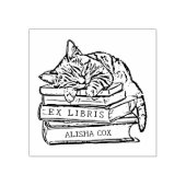 Schattigee Cat Bookplate Rubberstempel (Afrduk)