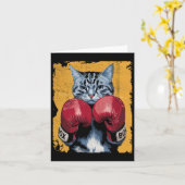Schattigee Cat Boxing Boxer Handschoenen Sport Man Kaart (Gele Bloem)