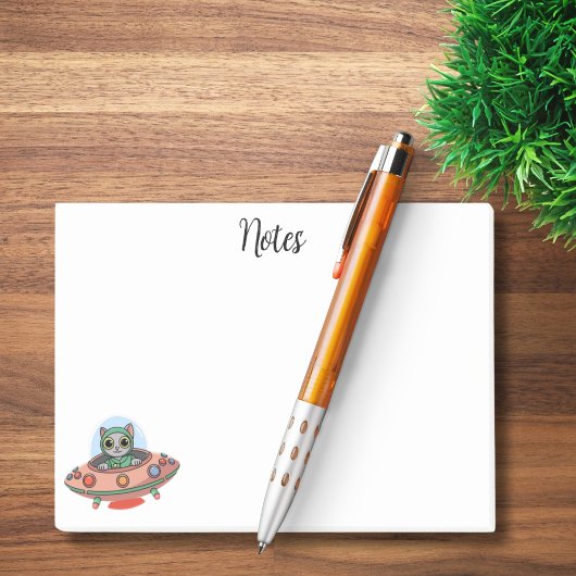 Schattigee Cat buitenaardse & UFO ruimteschip, Aan Post-it® Notes