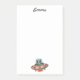 Schattigee Cat buitenaardse & UFO ruimteschip, Aan Post-it® Notes