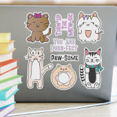Schattigee Cat Cartoon Funny Custom-Cut Vinyl Stic Sticker