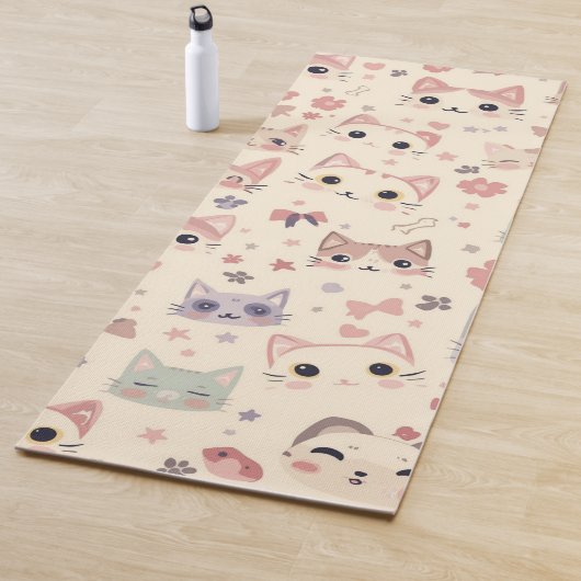 Schattigee Cat Cartoon Funny Pattern party Yogamat (In situ)