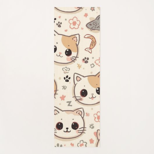 Schattigee Cat Cartoon Funny Pattern party Yogamat (Voorkant)