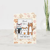 Schattigee Cat Cartoon Grappig Gezegde Dank u Kaart (Voorkant)