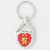Schattigee Cat Cartoon Kleurrijk Kawaii Kat Sleutelhanger (Voorkant)
