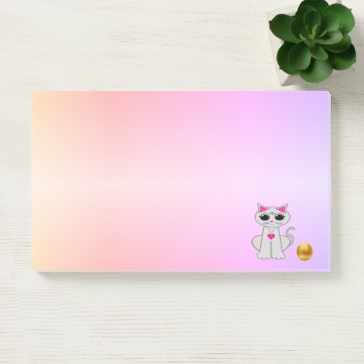 Schattigee Cat Cartoon op pastelkleuren Post-it® Notes (Kantoor)