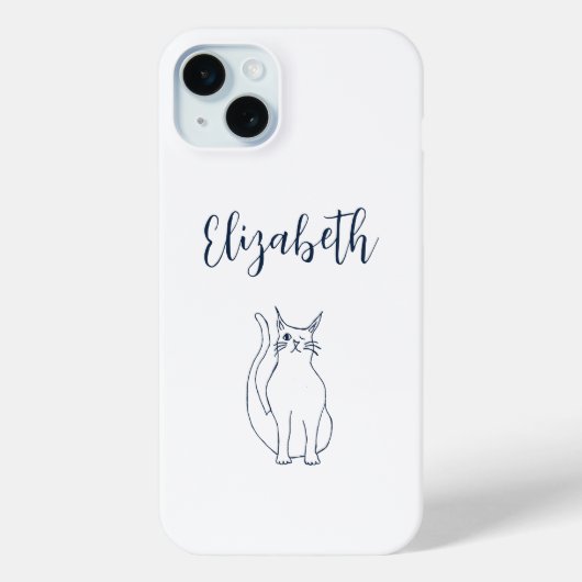 Schattigee Cat Cartoon Winking Kat Eenvoudig Case-Mate iPhone Case (Achterkant)