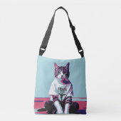 Schattigee Cat Chillin' Crossbody Tas (Voorkant)