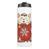 Schattigee Cat Christmas Chocolate Coffee Thermosbeker (Voorkant)