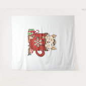 Schattigee Cat Christmas Chocolate Coffee Wandkleed (Voorkant (horizontaal))