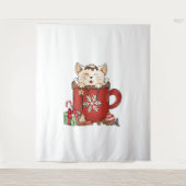 Schattigee Cat Christmas Chocolate Coffee Wandkleed (Voorkant)