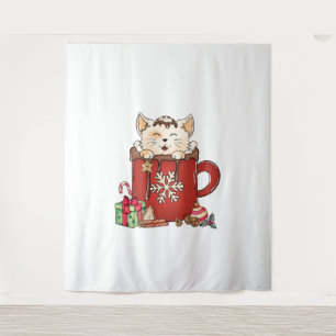 Schattigee Cat Christmas Chocolate Coffee Wandkleed