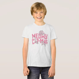Schattigee Cat Christmas Light Pink Holiday Tri-Blend Shirt