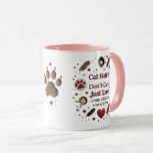 Schattigee Cat Coffee Cup met harten en poten Mok (Voorkant rechts)