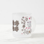 Schattigee Cat & Coffee Forest Mok – Roze Hart (Voorkant rechts)