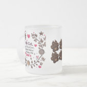 Schattigee Cat & Coffee Forest Mok – Roze Hart (Voorkant links)