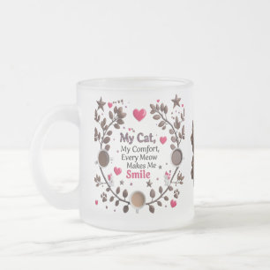 Schattigee Cat & Coffee Forest Mok – Roze Hart