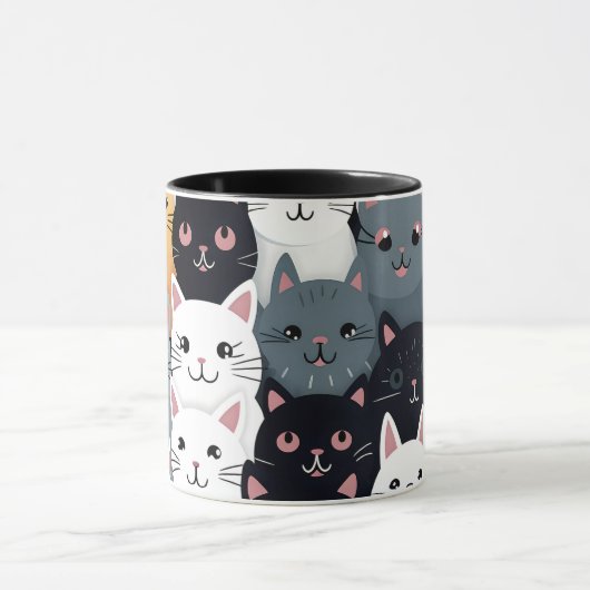 Schattigee Cat Collage Mok (Midden)