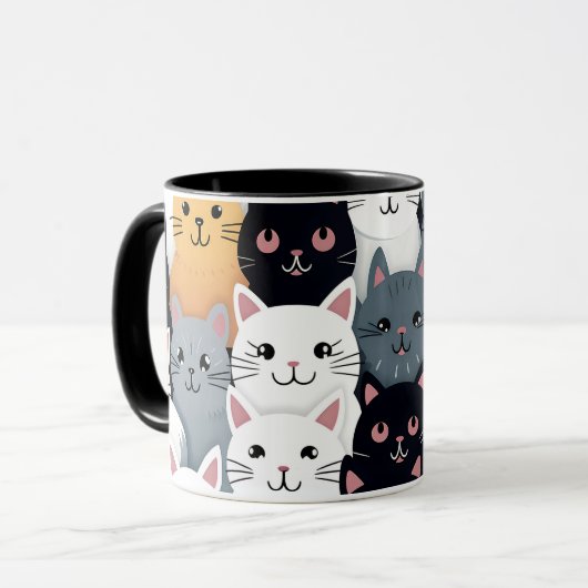 Schattigee Cat Collage Mok (Voorkant links)