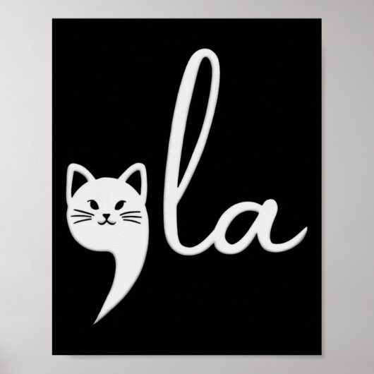Schattigee Cat Comma-la Kamala Harris President 20 Poster (Voorkant)