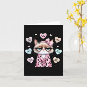 Schattigee Cat Conversation Hart Anti-Valentijnsda Kaart (Gele Bloem)