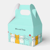 Schattigee Cat Couple Party Favoriet Box – Custom  Bedankdoosjes (Voorkant Zijde)