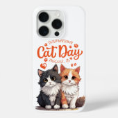 Schattigee Cat Day iPhone 15 Hoesje - Vier het met (Achterkant)