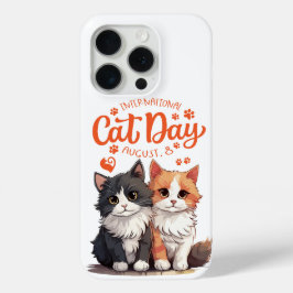 Schattigee Cat Day iPhone 15 Hoesje - Vier het met
