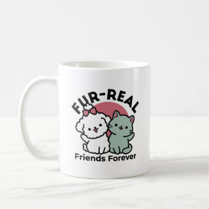 Schattigee Cat & Dog 'Fur-Real Friends Forever' On Koffiemok