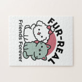 Schattigee Cat & Dog 'Fur-Real Friends Forever' On Legpuzzel (Horizontaal)