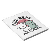 Schattigee Cat & Dog 'Fur-Real Friends Forever' On Notitieblok (Schuin)