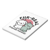 Schattigee Cat & Dog 'Fur-Real Friends Forever' On Notitieblok (Linkerzijde)