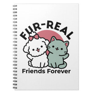 Schattigee Cat & Dog 'Fur-Real Friends Forever' On Notitieboek