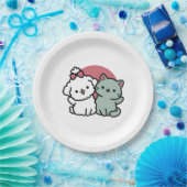 Schattigee Cat & Dog 'Fur-Real Friends Forever' On Papieren Bordje (Feest)