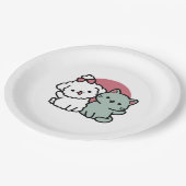 Schattigee Cat & Dog 'Fur-Real Friends Forever' On Papieren Bordje (Gekanteld)