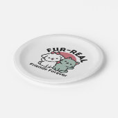 Schattigee Cat & Dog 'Fur-Real Friends Forever' On Papieren Bordje (Gekanteld)