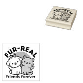 Schattigee Cat & Dog 'Fur-Real Friends Forever' On Rubberstempel (Gestempeld)