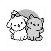 Schattigee Cat & Dog 'Fur-Real Friends Forever' On Rubberstempel (Afrduk)