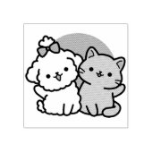 Schattigee Cat & Dog 'Fur-Real Friends Forever' On Rubberstempel (Afrduk)