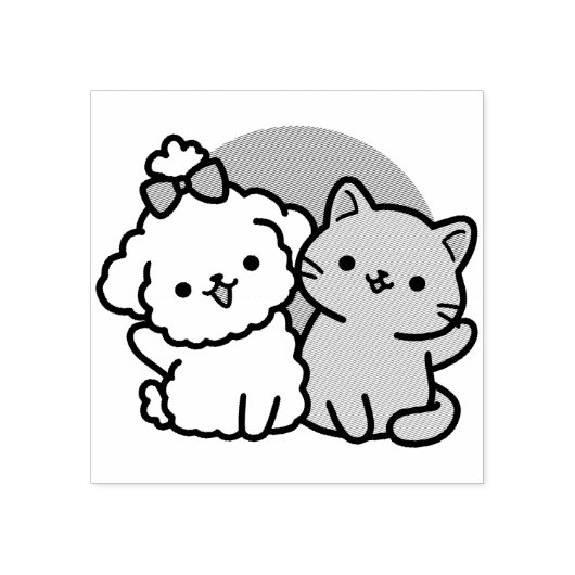 Schattigee Cat & Dog 'Fur-Real Friends Forever' On Rubberstempel (Afrduk)