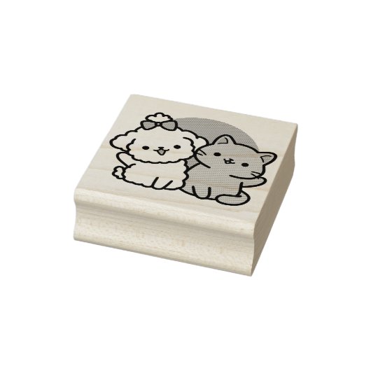 Schattigee Cat & Dog 'Fur-Real Friends Forever' On Rubberstempel (Stempel)